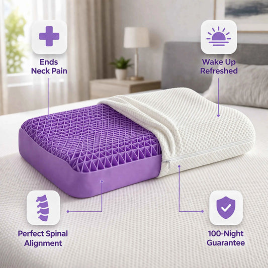 High-elasticity Purple Gel Honeycomb Pillow
